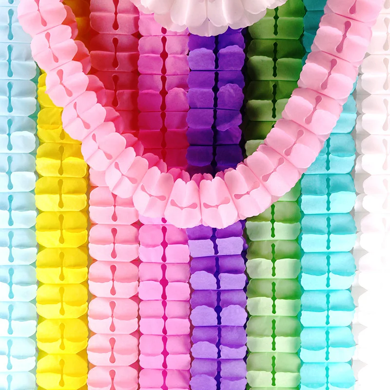 3.6M Multicolor Four Leaf Clover Paper Garlands for Baby Shower Wedding Birthday Party Decoration DIY Streamer Craft Supplies