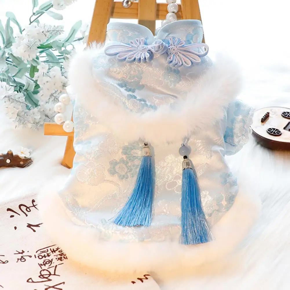 

Pet Costume with Tassel Pendants Chinese-style Pet Costume Fine Workmanship Pet Tang Suit Soft Comfortable for Dogs for New