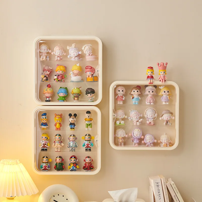 

Wall Mount Showcase Clear Acrylic Blind Box Figures 3 Layers Toy Display Case Figures Display Stand Dust Proof Doll Storage Box