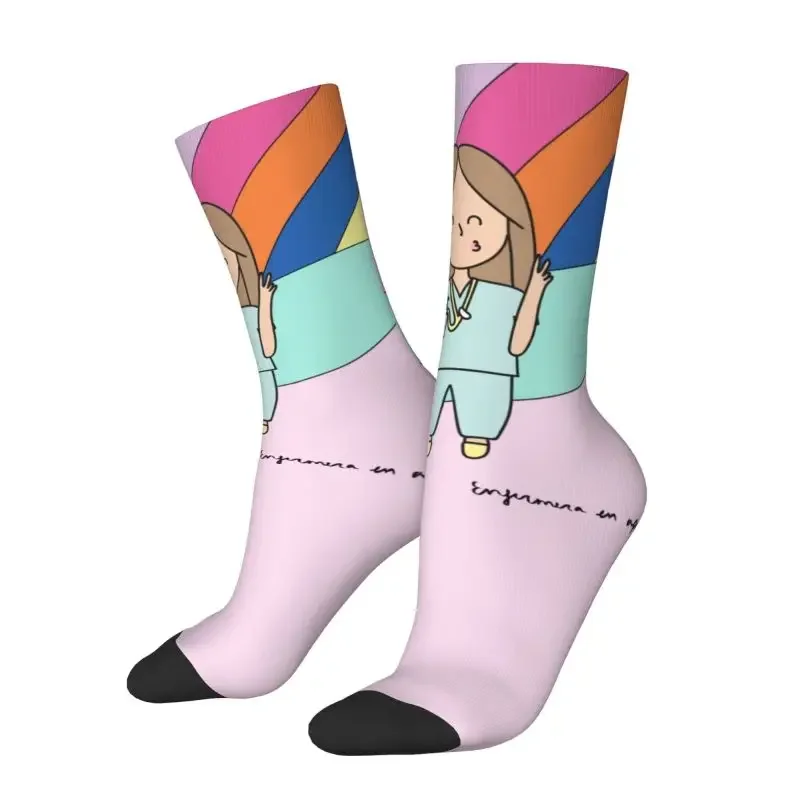 

Cool Print Cute Medical Nurse Socks for Men Women Stretch Summer Autumn Winter Crew Socks