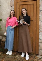 AS 2025 woman Elastic denim skirt fashion lady wear denim fabric with stretch (waist wide can be Stretch to 2-3cm)