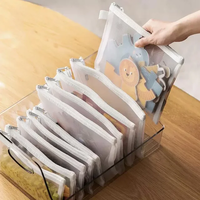 3/5/10pcs Mesh Zipper File Bag Waterproof Moisture-proof Zipper