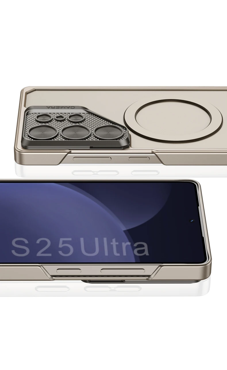 For Magsafe Wireless Charging Case For Samsung Galaxy S25 S24 Ultra Metals Lens