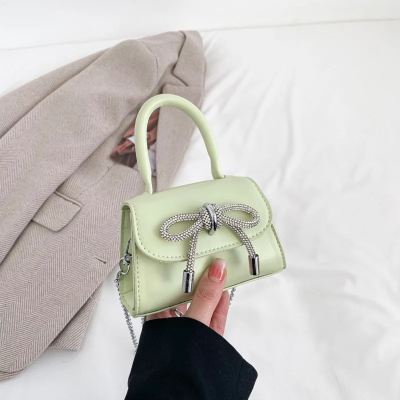 thumbnail image 1 of Bolso de hombro con lazo, nuevo, de mano, pequeño, popular, con cadena, cruzado, informal, para mujer, de alta calidad, estilo mensajero, versátil, de lujo, 1 of 5