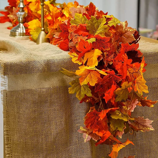 Guirlande de feuilles d'automne suspendues, 6 pièces, guirlande de feuilles  artificielles, décorations de vignes d'automne pour Thanksgiving -  AliExpress