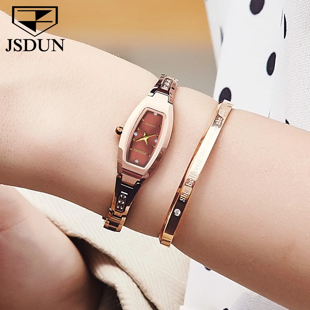 JSDUN 6530 Women Watch Luxury Imported Movement Quartz Watch HD Sapphire Waterproof Tungsten Steel Elegant Diamond Women Watch 3