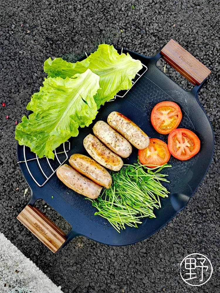 

Awada Outdoor Barbecue Pan Camping Barbecue Pan Pancake Pan Korean Barbecue Multi functional Electric and Fire Pan Pancake Pan P