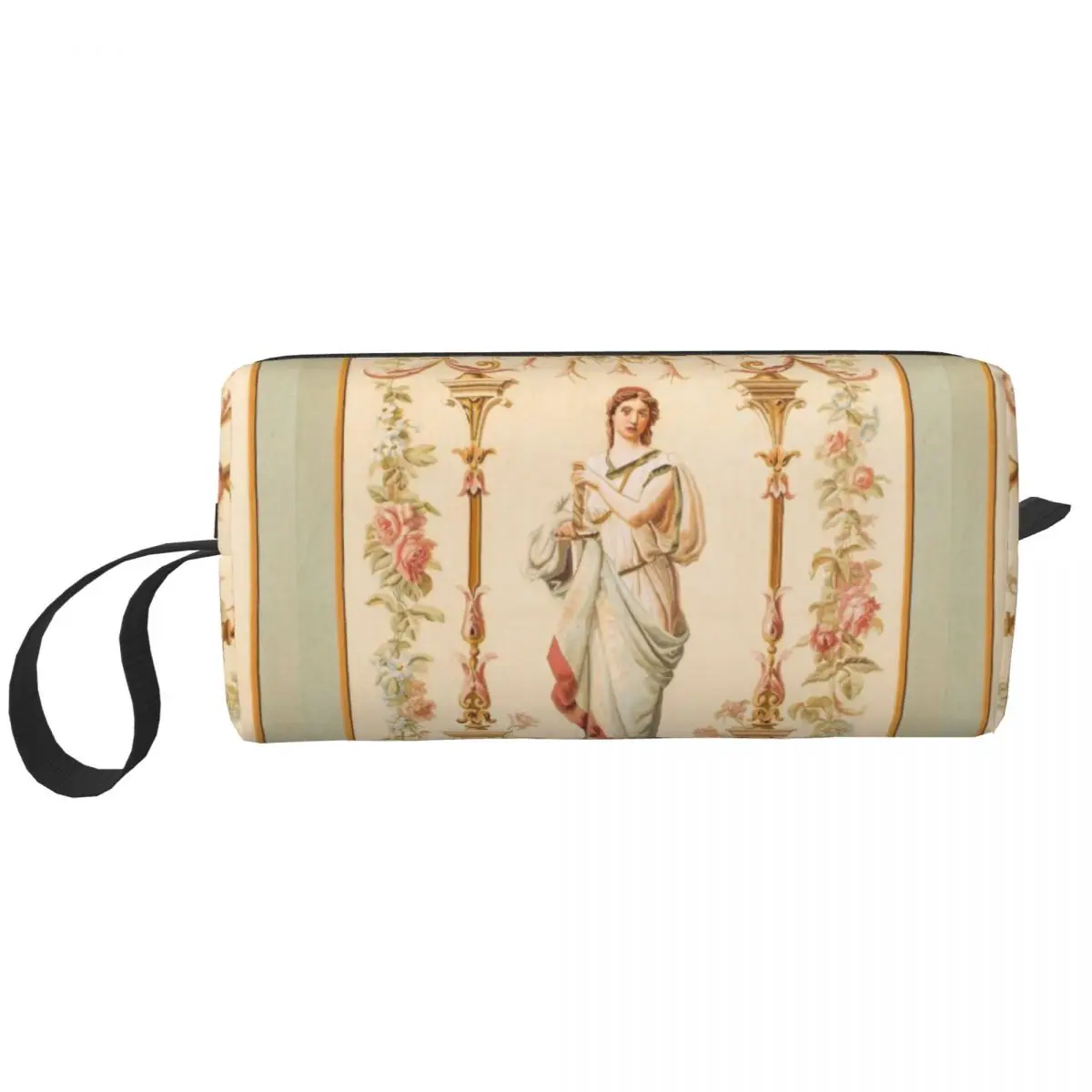 

French Aubusson Antique Print Cosmetic Bag for Women Makeup Bags Travel Waterproof Toiletry Bag Organizer Pouch