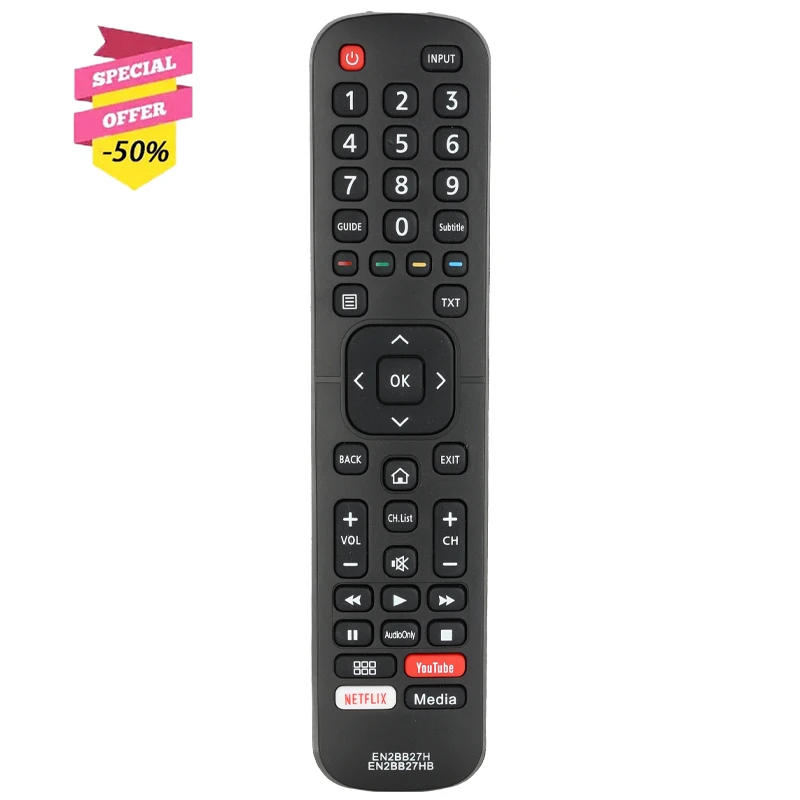 

EN2BB27H EN2BB27HB Remote Control For Hisense FHD UHD Smart TV H32A5600 H32A5800 H39A5600 H43A5600 H43A6100 H43A6120 H50A6100