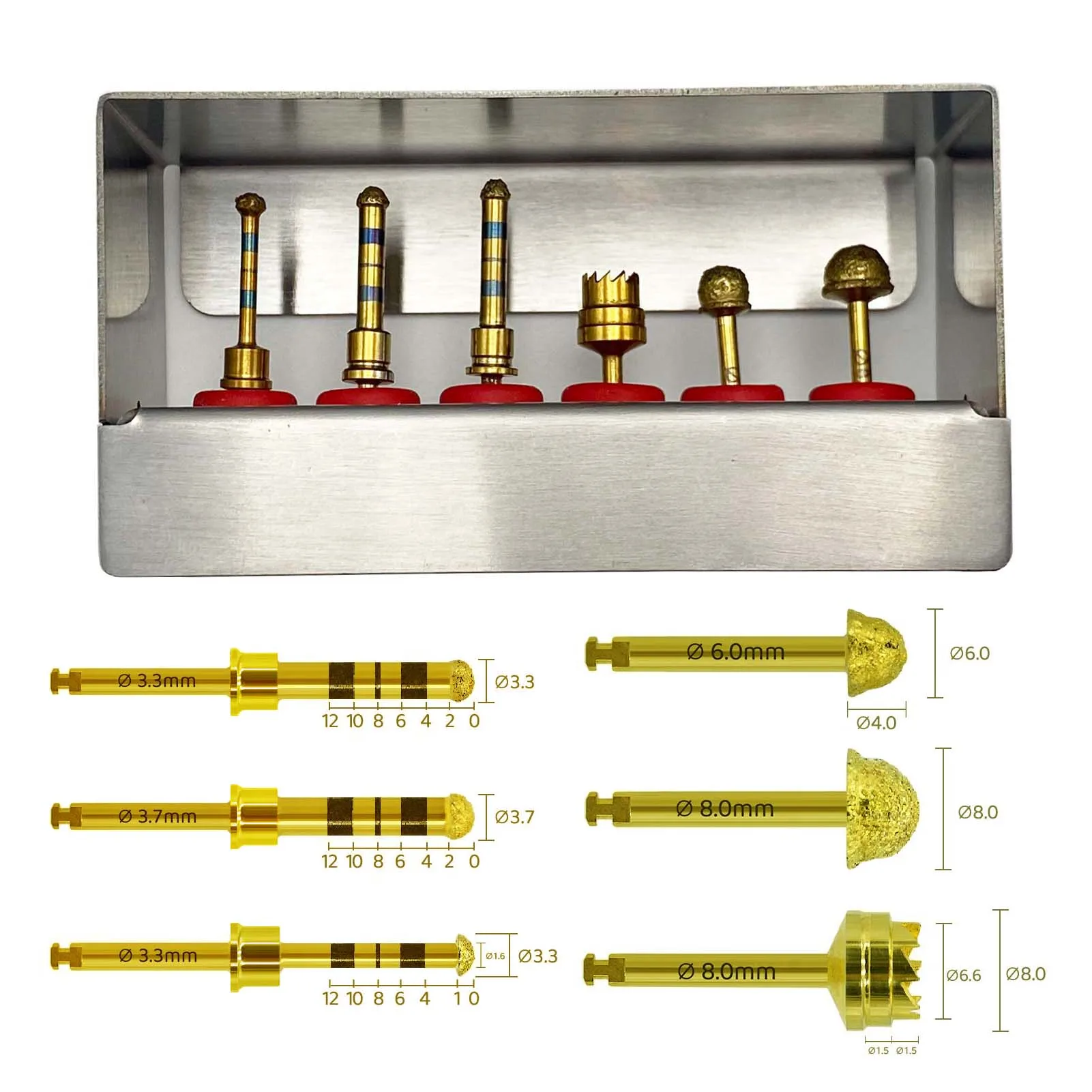 Dental Implant Sinus Lift Implant Kit Membrane Diamond Coated Bur Drills Lateral Approach Reamer Kit