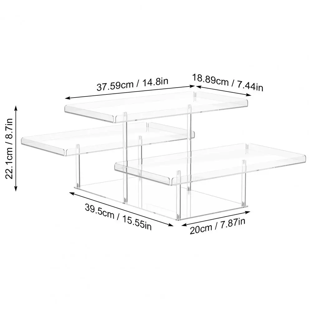3 Tier Acrylic Dessert Stand et Dessert Cupcake Display Holder Transparent Food Serving Platter Weddings Party Supplies