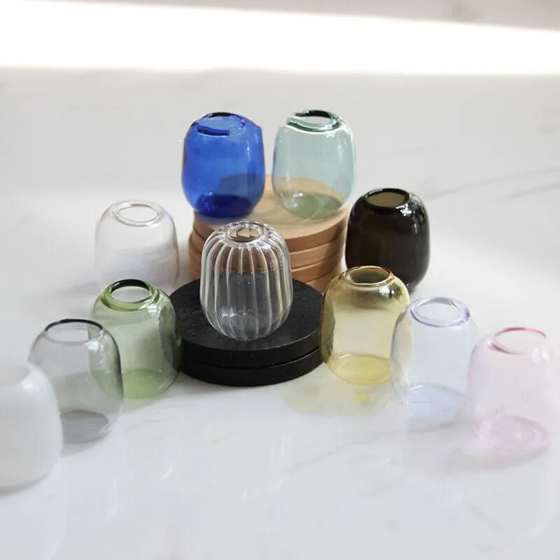 1/2X 1:12 Dollhouse Miniature Glass Vase Wishing Flowerpot Flower Arrangement For Doll House Garden Decor Kids Pretend Play Toys
