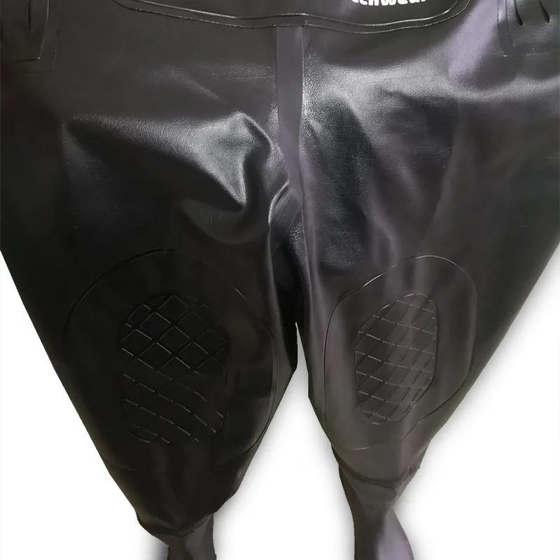 PVC Men Lure Waders Fishing Waders Overalls With Boots Waterproof Adult Women Light Weight Hunting Chest Pants Gear Black