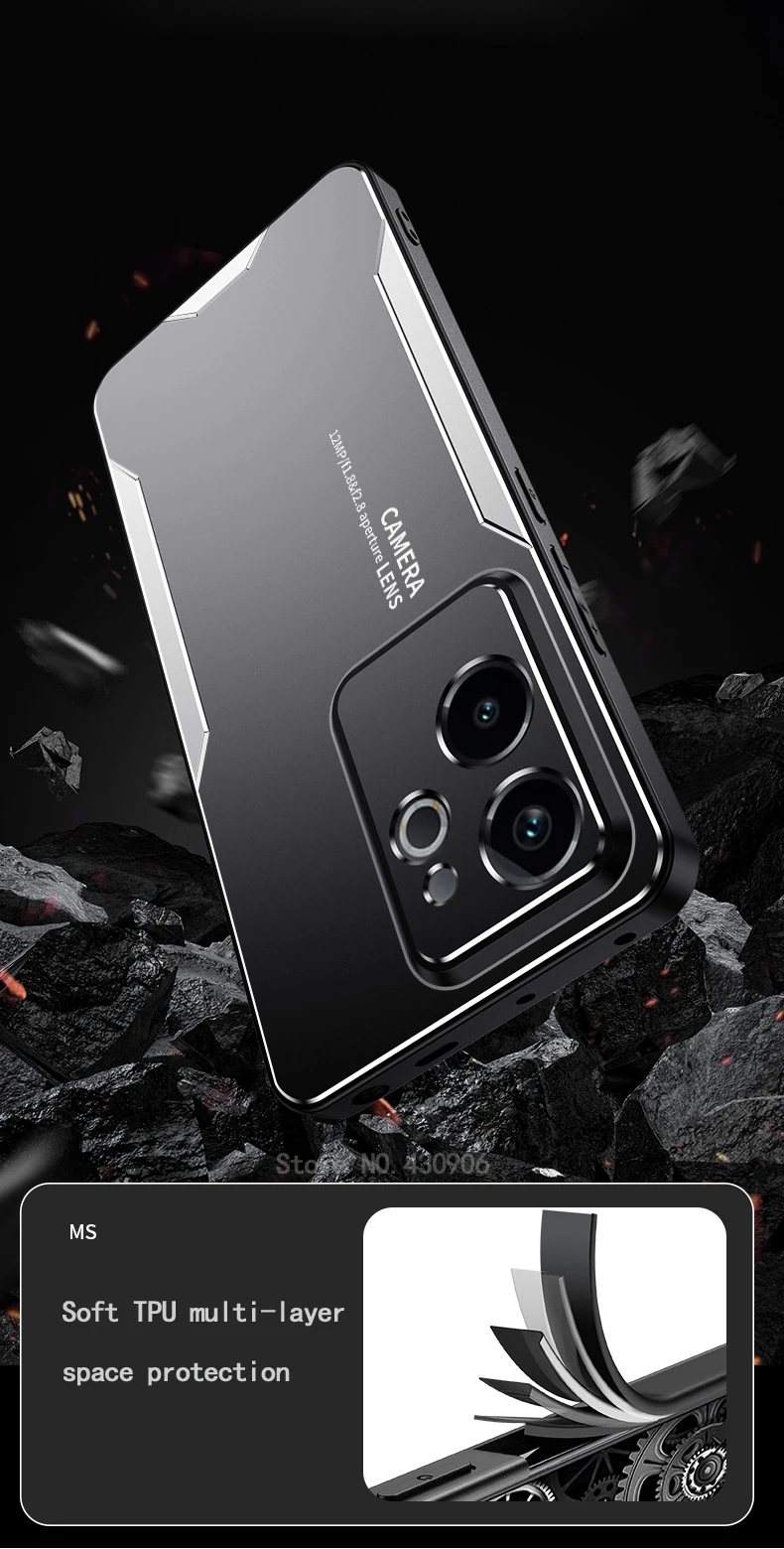 Für Realme GT6 Chinesische Version Fall Metall Aluminium Schutz Objektiv Frost Verhindern Fingerabdrücke Metall + TPU Abdeckung – Detail 4