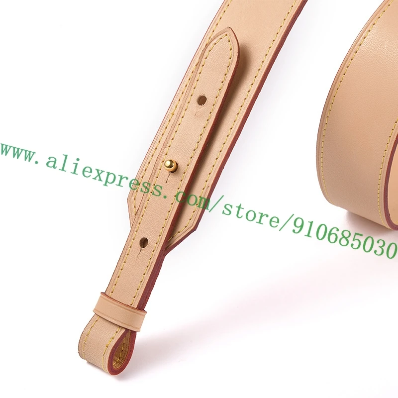 Real Vachetta Calfskin Adjustable Shoulder Strap For Designer Lady Handbag Women Bucket Bag Purse Carry Belt Replacement