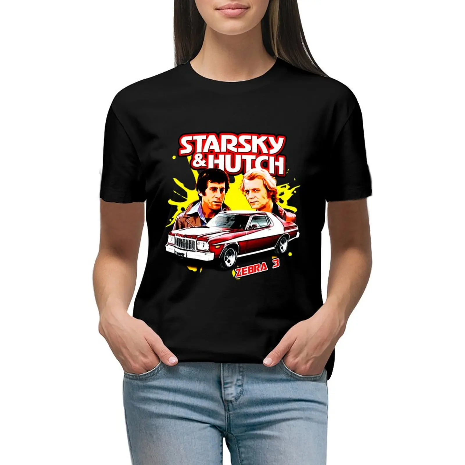 

Starsky and Hutch TV series T-shirt oversized kawaii clothes t shirt Women