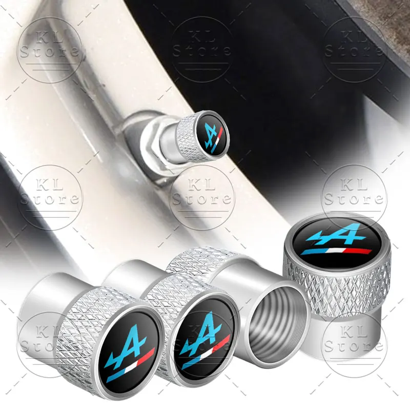 Alpine Logo 4-Piece Metal Car Valve Caps