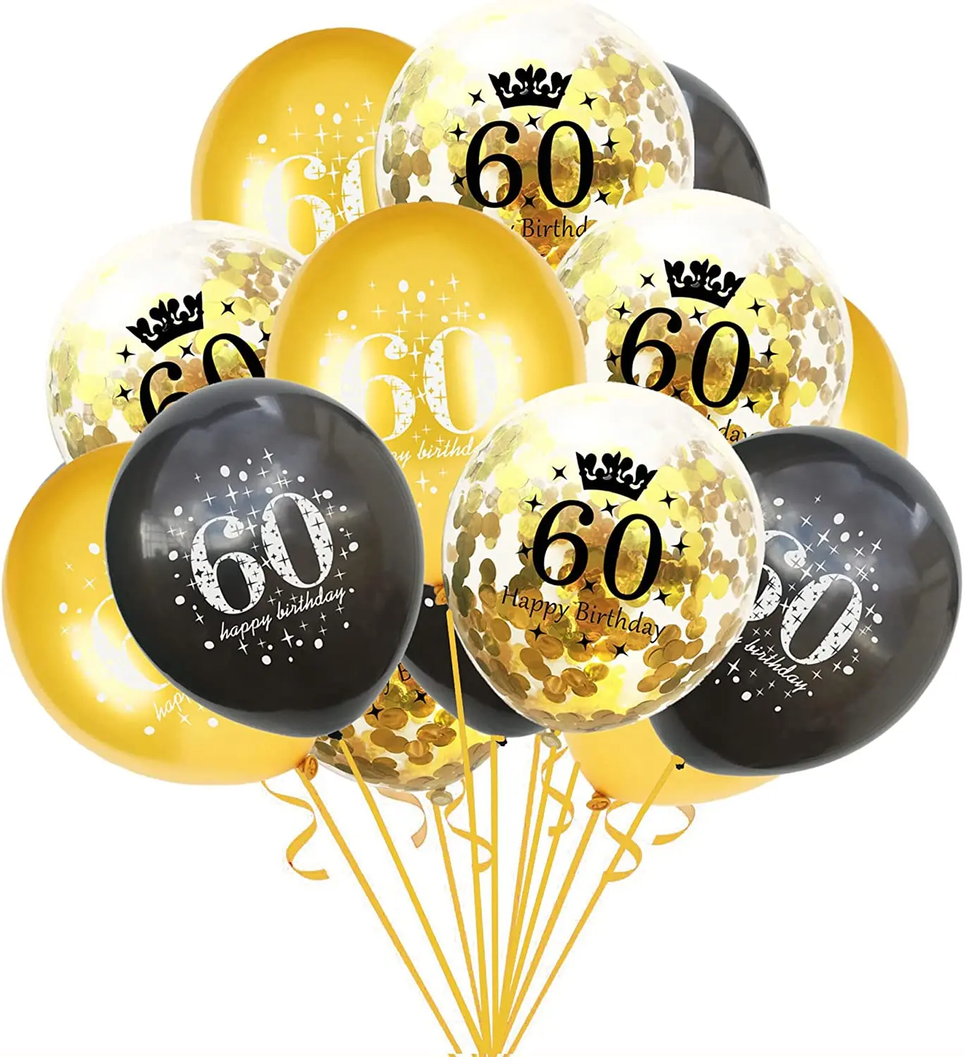 

60 Year old Balloons 60th 12inch Happy Birthday 60 Latex Balloons Adult Birthday Party 50th Confetti Balloon Anniversary Decor