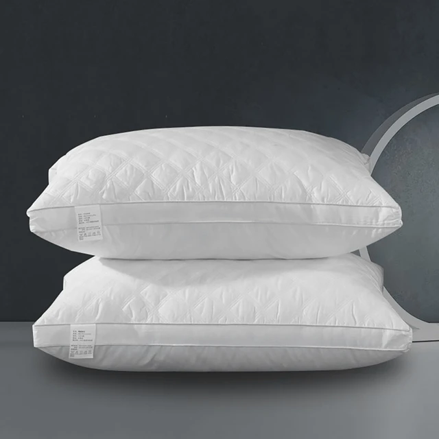 Pack Quilted Goose Feather Pillows White Cover On Sale Bed, 47 OFF