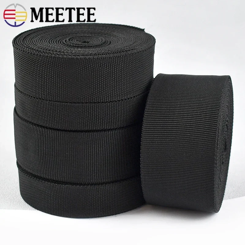 5/10 미터 Meetee 20-50mm 관형 웨빙 스트랩 더블 레이어 폴리 에스터 중공 리본 DIY 가방 의류 배낭 봉제 액세서리