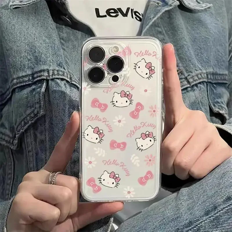thumbnail image 1 of Sanrio Hello Kitty KT Funda con lazo para Samsung Galaxy A34 5G A55 A35 S24 Ultra S22 Note 20 A54 A13 Funda de silicona, 1 of 5