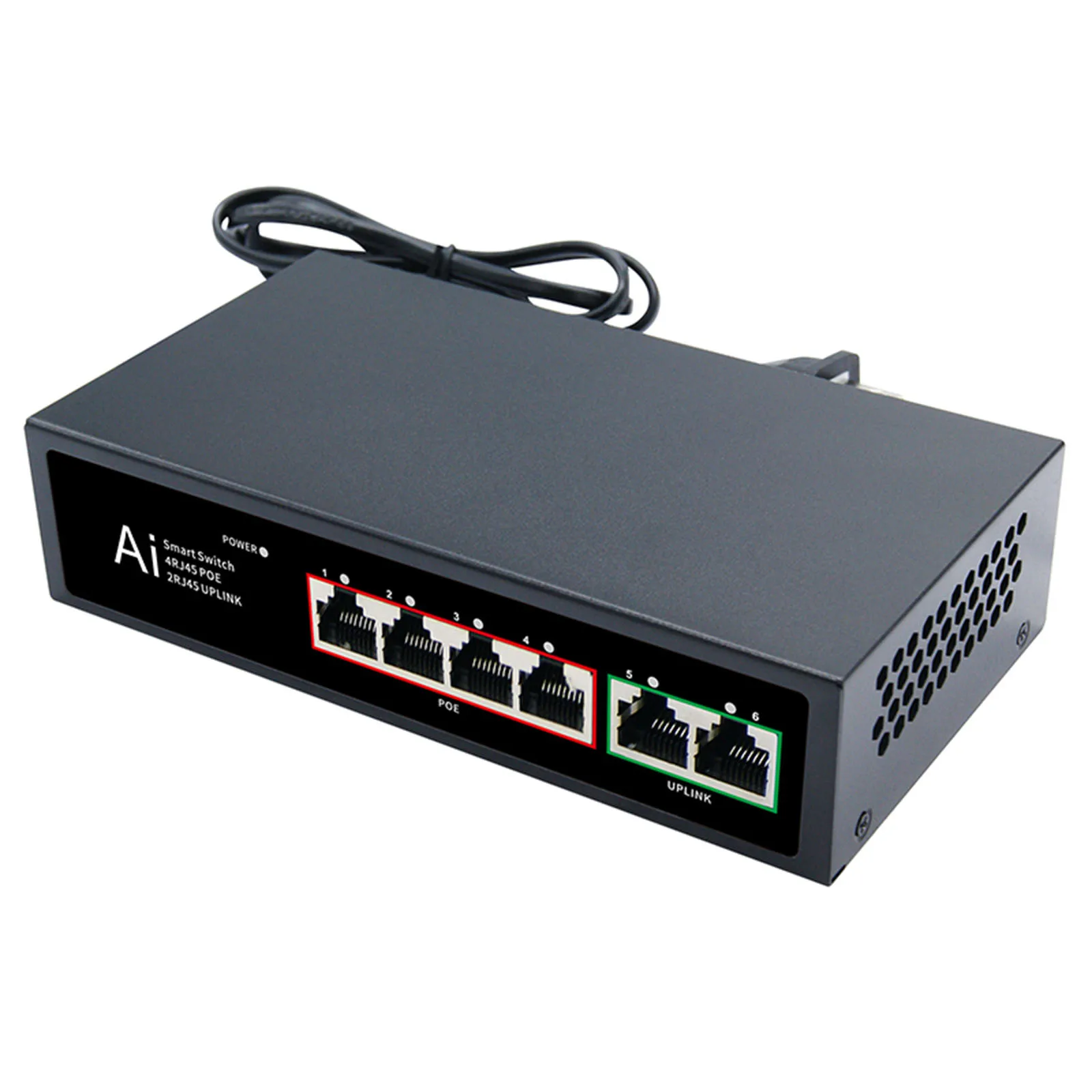 POE 이더넷 스마트 스위치 네트워크 스위치, 6 포트, 10 포트, 100Mbps, RJ45 허브 인터넷 스플리터, WiFi 라우터용 자동 MDI/MDIX
