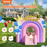 VEVOR Inflatable Bounce House Indoor Outdoor Playhouse Trampoline Kid Jumping Bouncer with Blower Slide Storage Bag 110x91x91 in 2