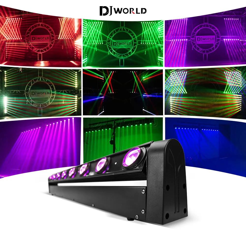 

2pcs 8X12W LED Bar Beam Moving Head Light Hot Wheel Infinite Rotating 9/38DMX RGBW 4IN1 Running Effect for DJ Disco Party Club
