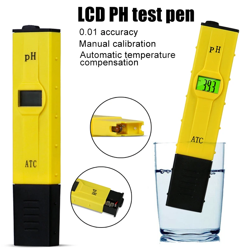 LCD 디지털 pH 측정기, 수경 풀 물 테스터 펜 테스트 펜 포켓 미터