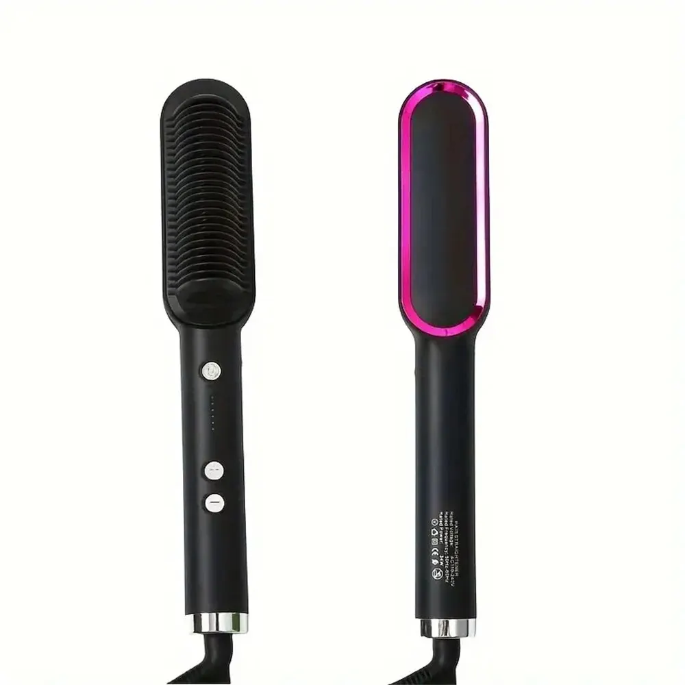 Hair straightener brush hot comb ionic straightening with anti scald fast ceramic heating portable hot straightening comb