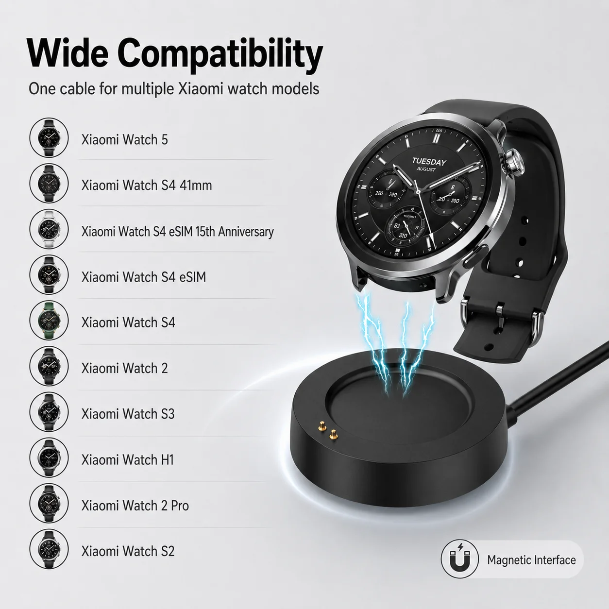 Magnetic USB Smartwatch Charging Cable