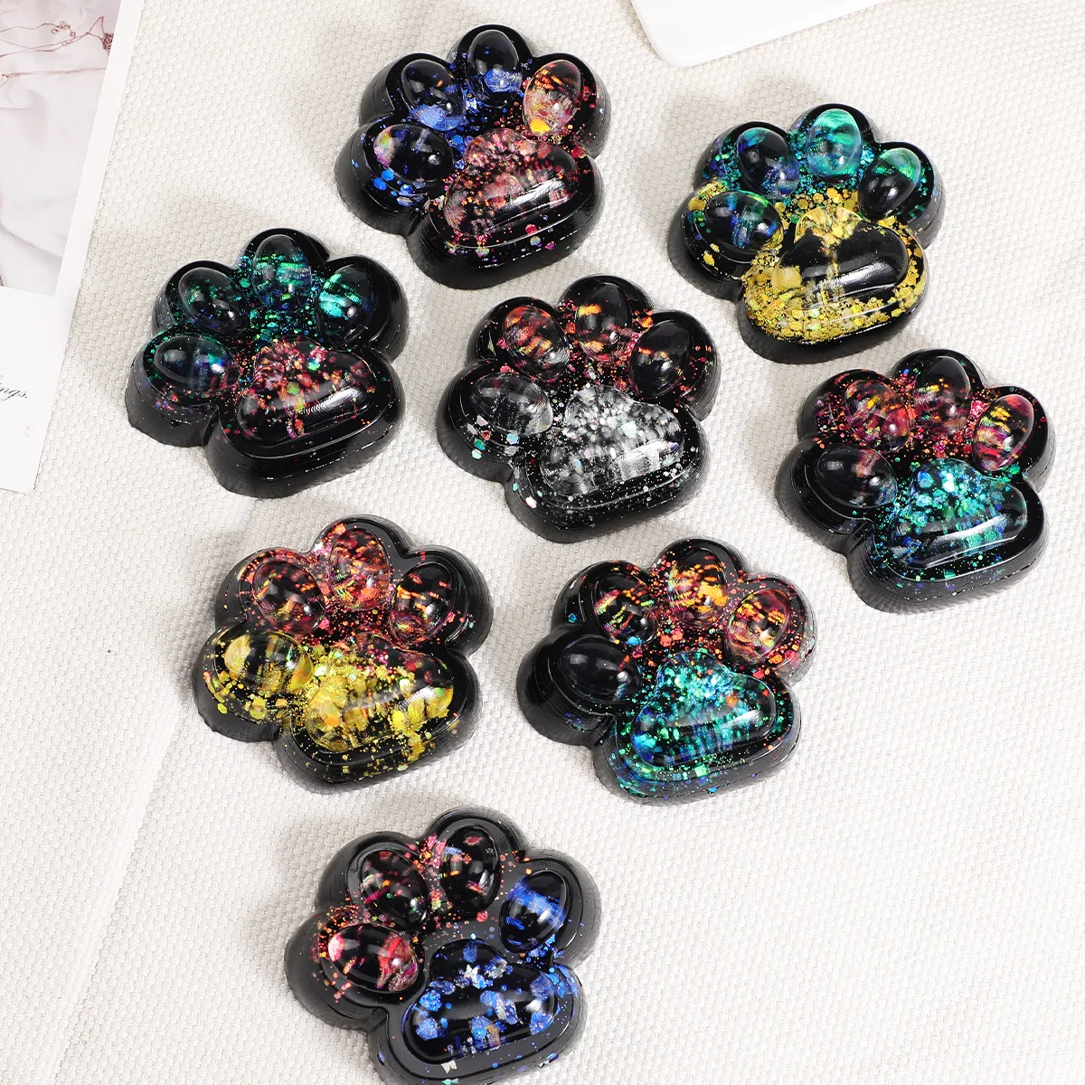 Starry Sky Cat Paw Squishy Stress Relief Sensory Toy