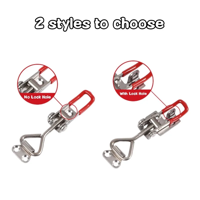 Quick Release Latch Clamp with Lock Hole Adjustable Lever Handle Hand Tool Box Case Clamp Clasp Anti-Slip Push Pull Toggle