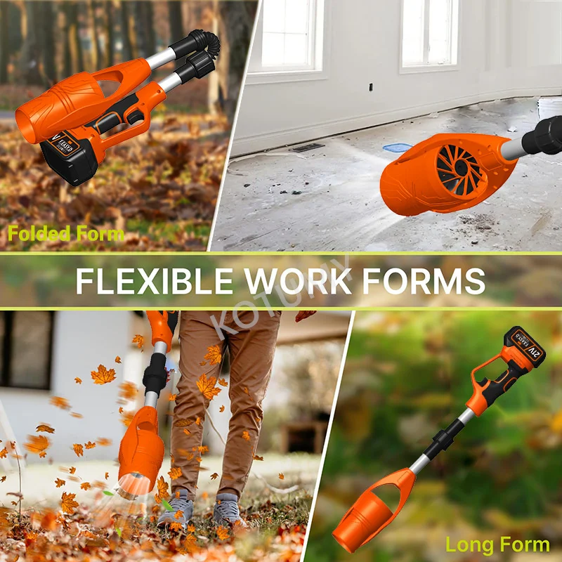 정원용 무선 잎 송풍기, 파티오, 잔디, 눈 및 먼지 송풍기, 배터리 및 고속 충전기 포함