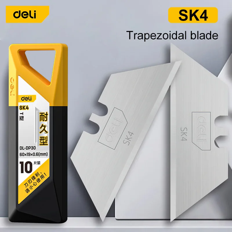Deli Special Knife Blades Steel Material Utility Knife Trapezoid Blades Replacement DIY Art Craft Cutter Tool Blades 10/30/50Pcs 2
