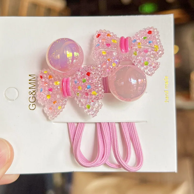 أربطة شعر مرنة للفتيات ، ربطات شعر جميلة للأميرات ، قوس سكر ملون ، إكسسوارات شعر للأطفال ، أغطية رأس للأطفال ، جديدة ، 2: