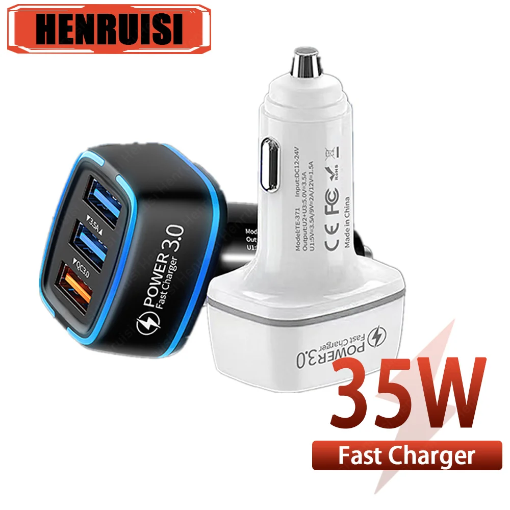35W3PortsUSBCarChargerFastCarUSBChargingQuickCharge30For