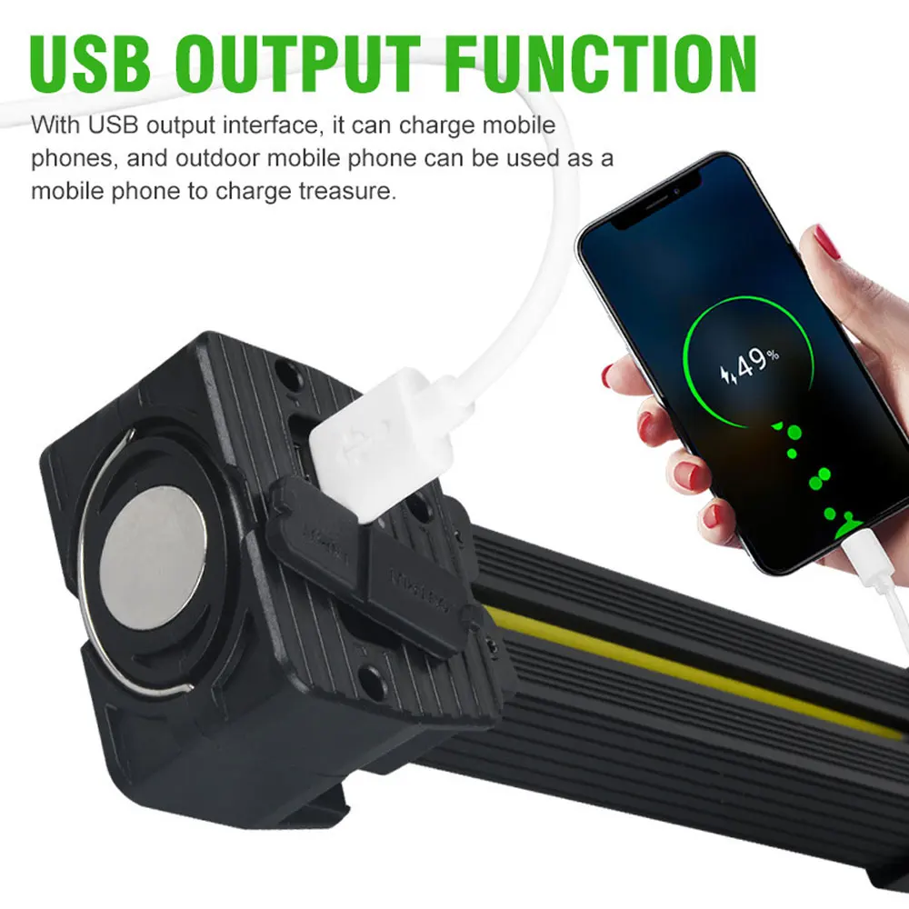 LED Flashlight LED Work Light Work Light Gym Lamp for Posing,7th Gear Dimming,Portable Magnet LED Flashlight with Hook