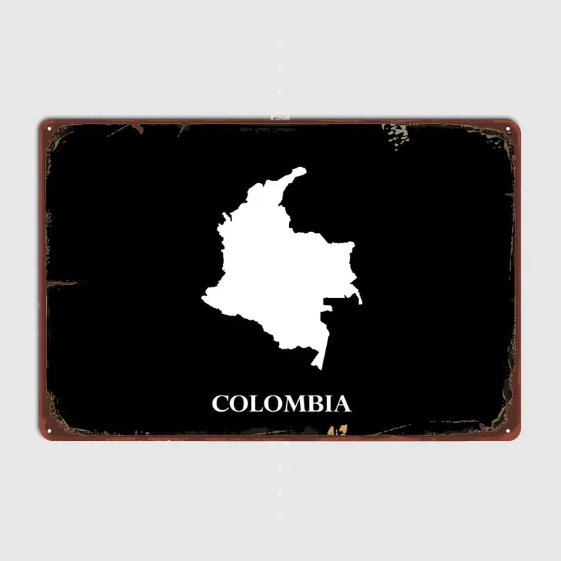 

Украшение для стен Colombia, декор для гостиной, ретро металлические знаки для стен, украшение для стен, Оловянная табличка, металлический постер, искусство фрески для дома