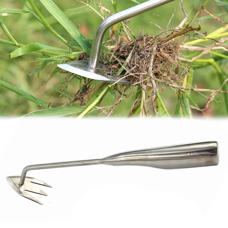 1PC Long Wood Handle Stainless Steel Garden Weeder Hand Weeding Removal Cutter Puller Tools Multifunction Weeder Transplant 6