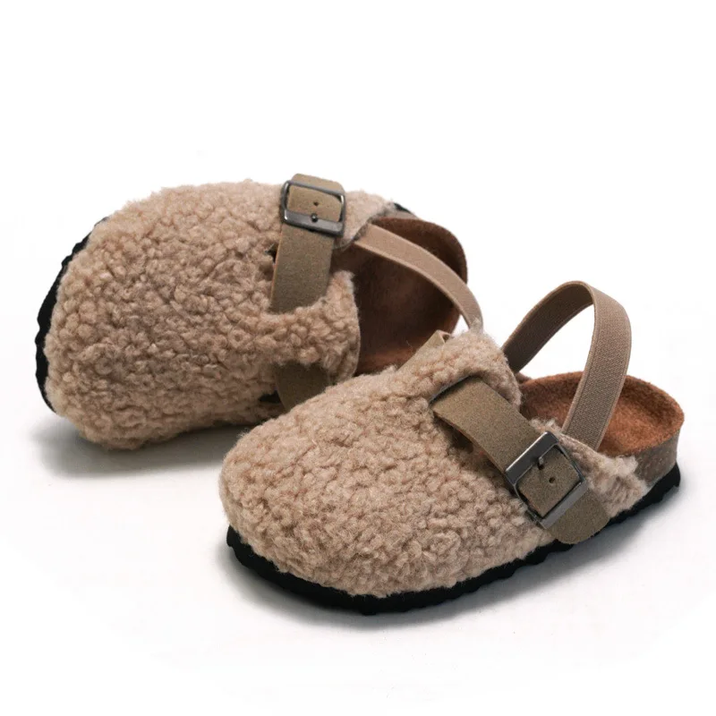 Autumn Winter New Children's Cork Sandals Boys Girls' Outside Warm Sandals Home Slipper Toddler Prewalker Slipper Toddler Shoes 4