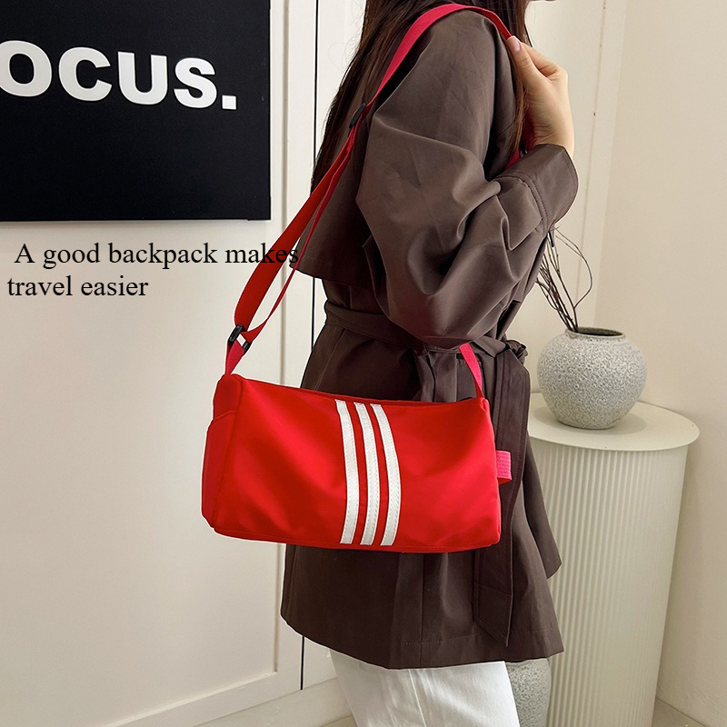 2025 Autumn and Winter Oxford Cloth Large Capacity Fashion Stripe Casual Bag for Women Commuter Travel Crossbody Bag