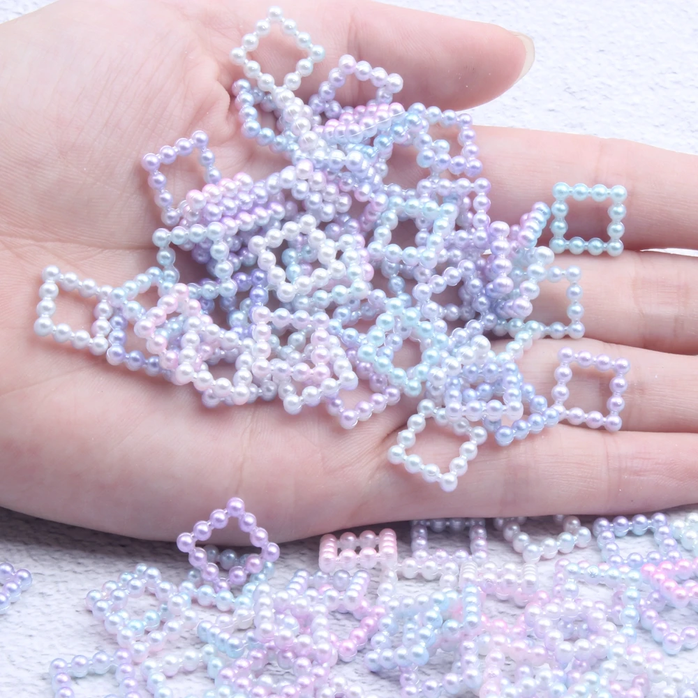 

Imitation Pearl Art Resin Rhinestones Square Rainbow 10mm 1000pcs Flatback DIY Crafts Jewelry Making Wedding Decoration