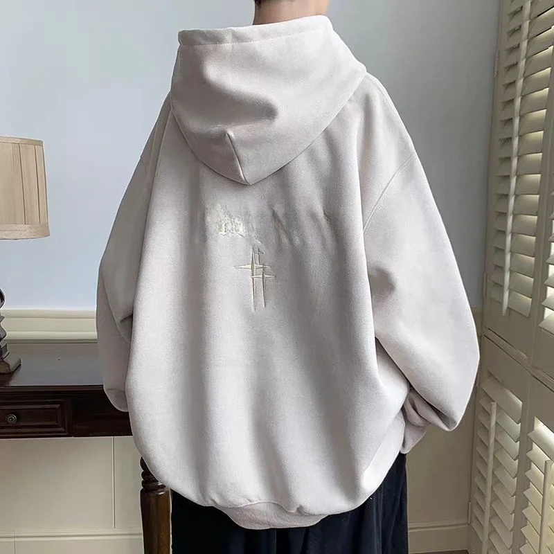 American Sle Heavyweight Suede Hoodie Men's Spring Autumn Winter Hong Kong Sle Trendy Loose Versatile Jaet INS Trend