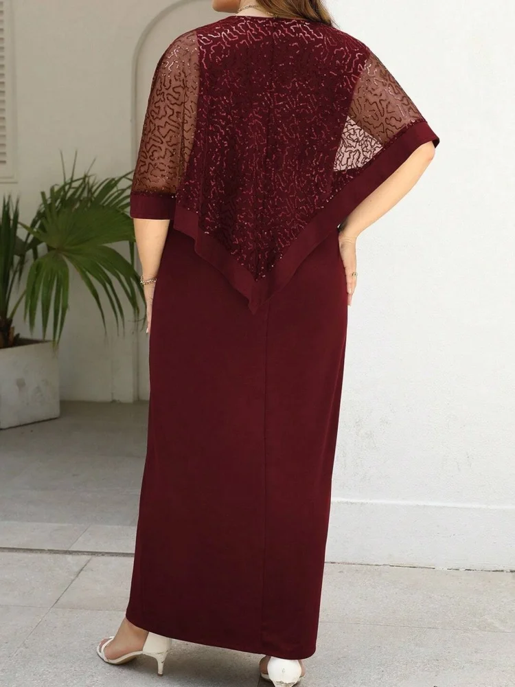 wmstar dress women wholesale The large sized with elegant sequined sleeves bat sleeves suitable active spring summer autumn