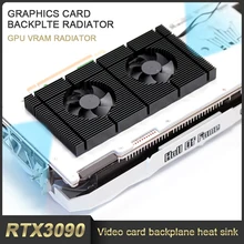 

GPU Backplane Radiator For RTX 3090 3080 3070 Series Graphics Card VGA VRAM, Aluminum Panel + Dual PWM Fan Cooling Cooler