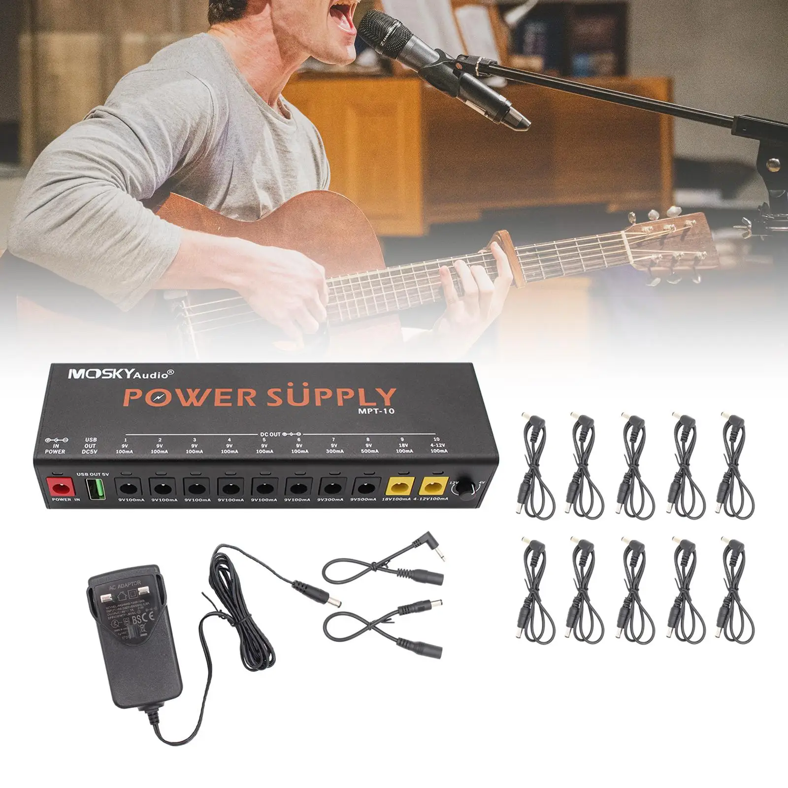 

Питание педали для гитары 18 в, педаль для бас-эффектов, блок питания для педали