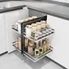 Wholesale Kitchen accessories cabinet organizers universal glass basket magic corner cabinet pullout organizer for kitchen 5
