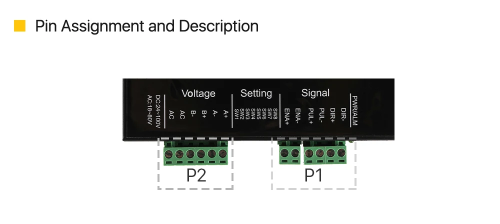 24-100V DC, 18-80VAC, Stepping Motor Controller, Máquina de Gravura CNC