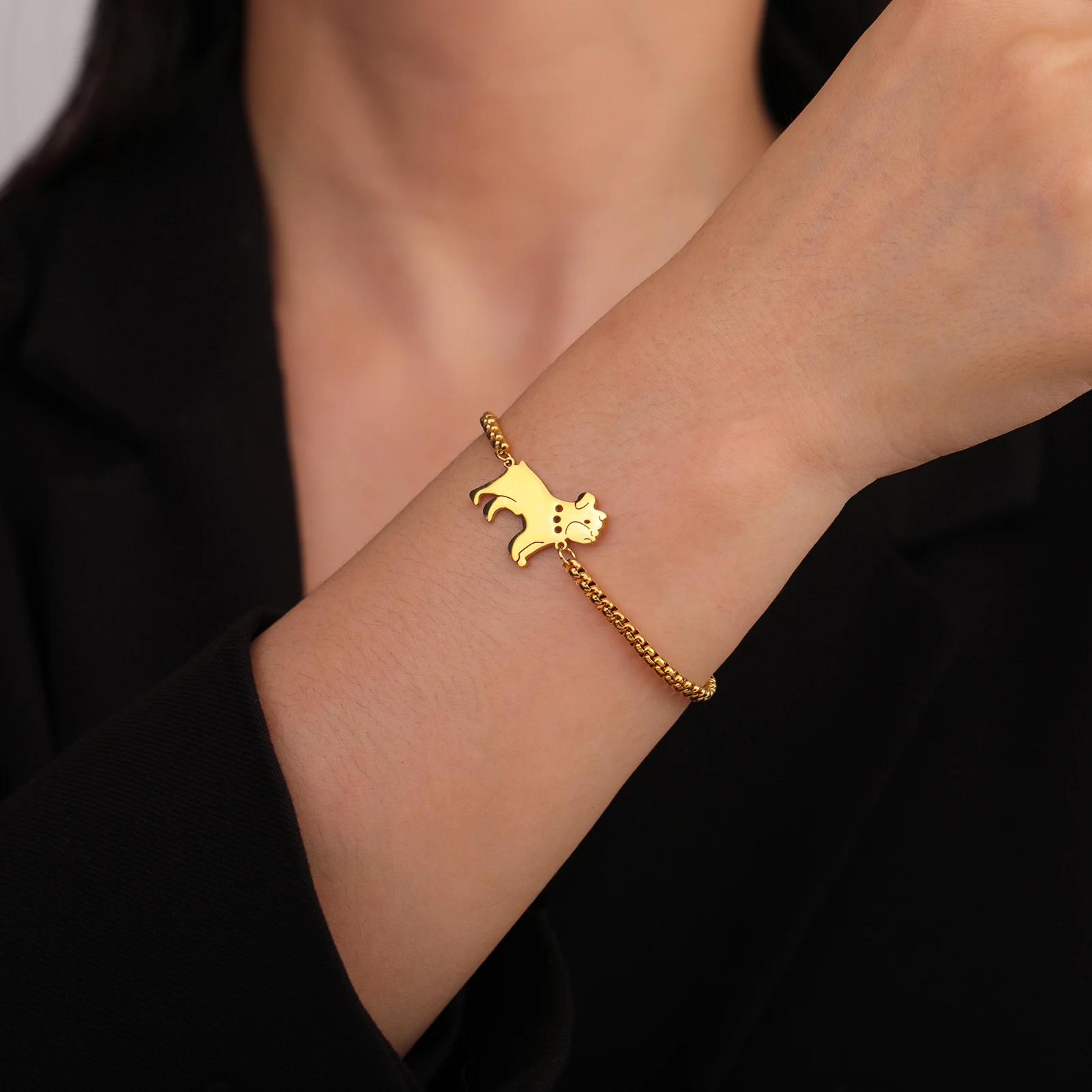 Cute Pet Labrador Dog Charm Bracelet Stainless Steel Wax Rope Bracelets for Women Girl Jewelry - PeticaDeals